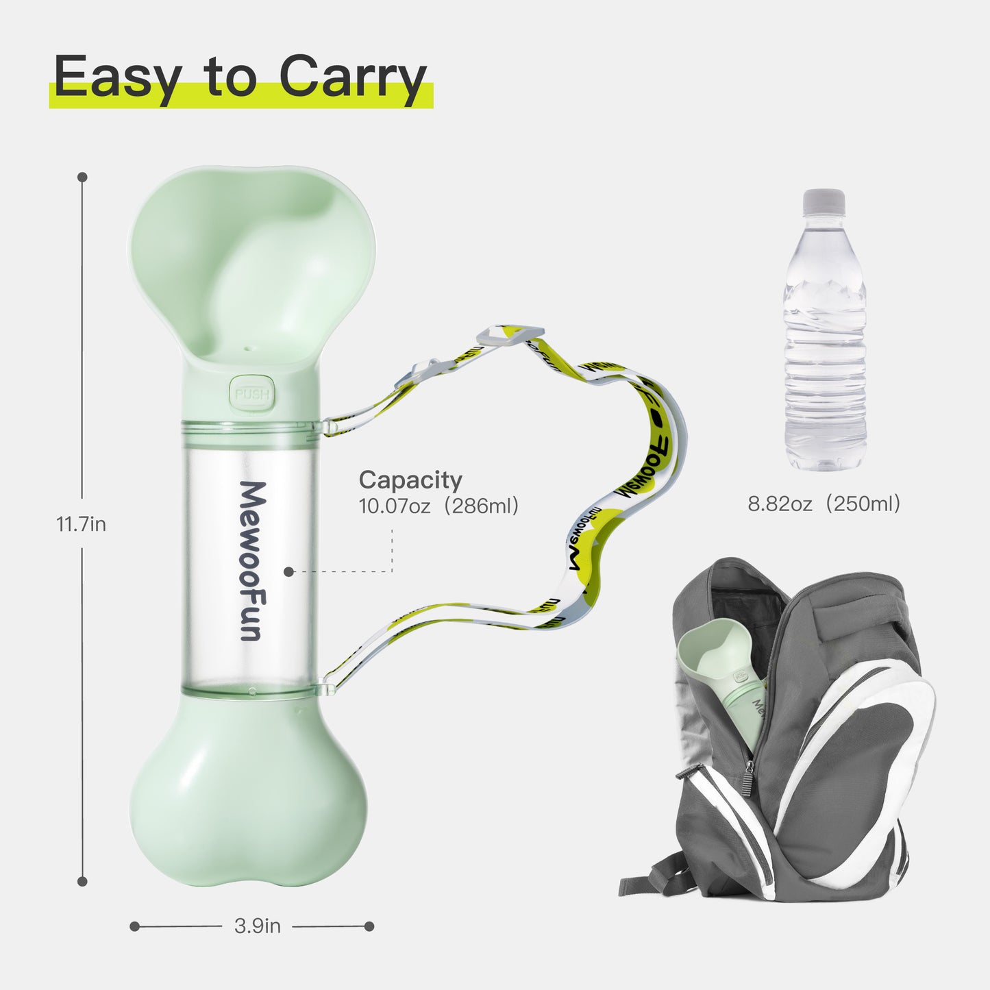 2-in-1 Leak-Proof Pet Water & Food Bottle with Poop Bag - Snoopy Doo