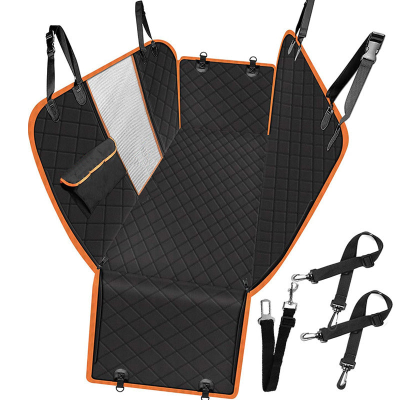 Pet Seat Cover with Mesh View, Zipper & Pocket for Travel - Snoopy Doo
