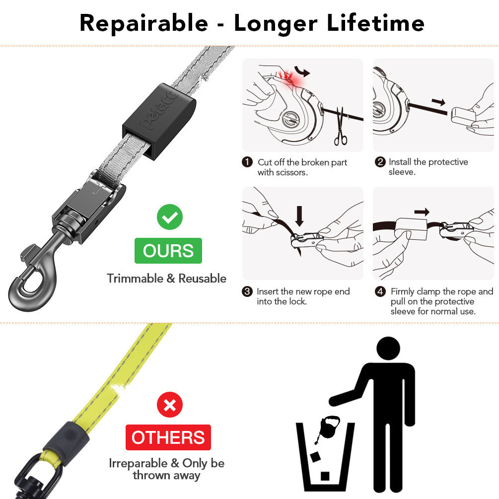 Retractable Reflective Dog Walking Leash - Snoopy Doo