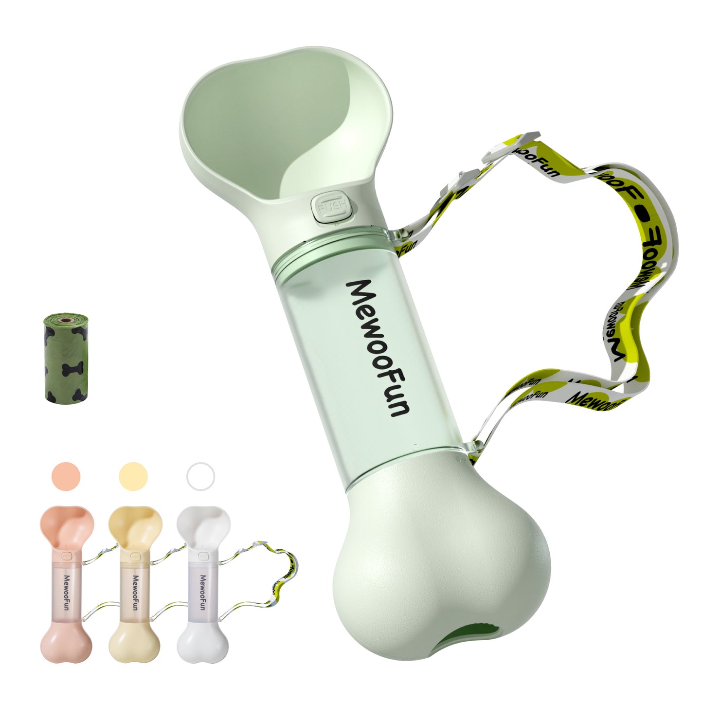 2-in-1 Leak-Proof Pet Water & Food Bottle with Poop Bag - Snoopy Doo