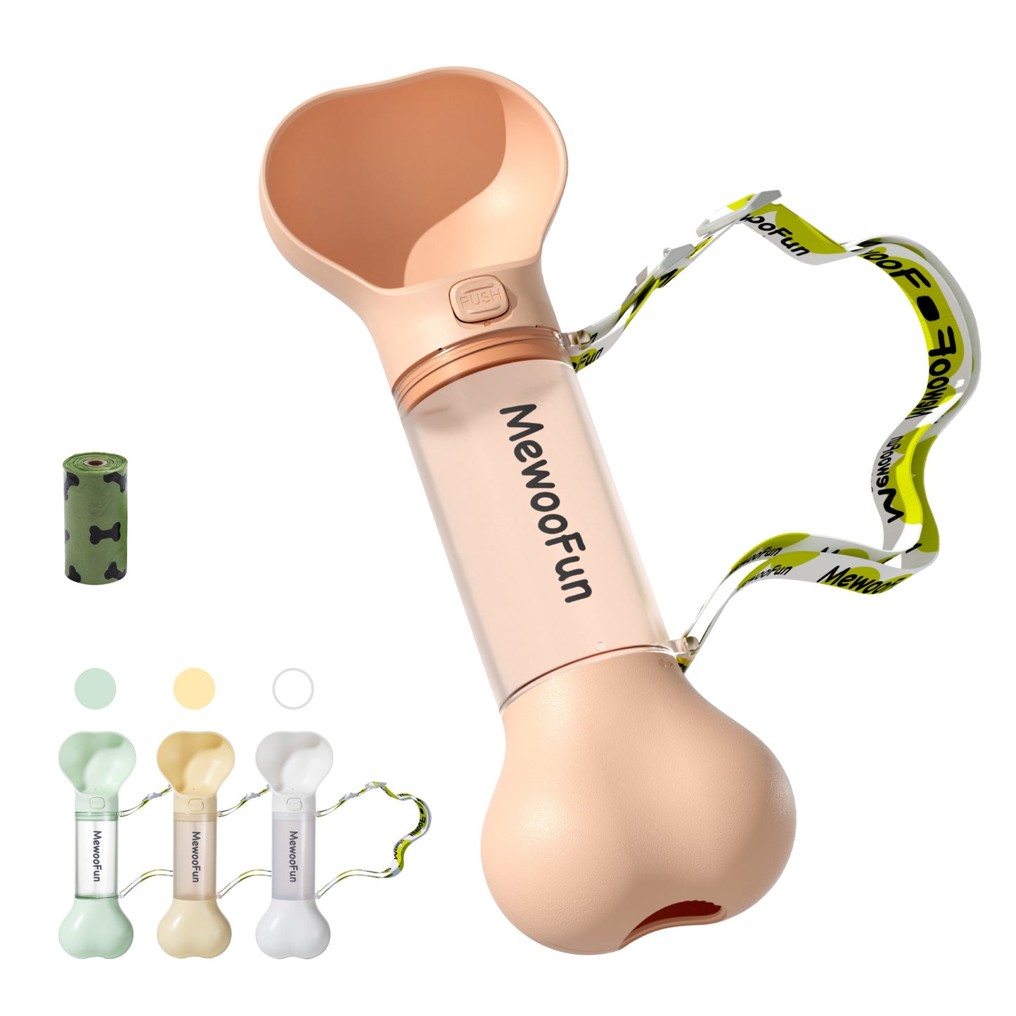 2-in-1 Leak-Proof Pet Water & Food Bottle with Poop Bag - Snoopy Doo