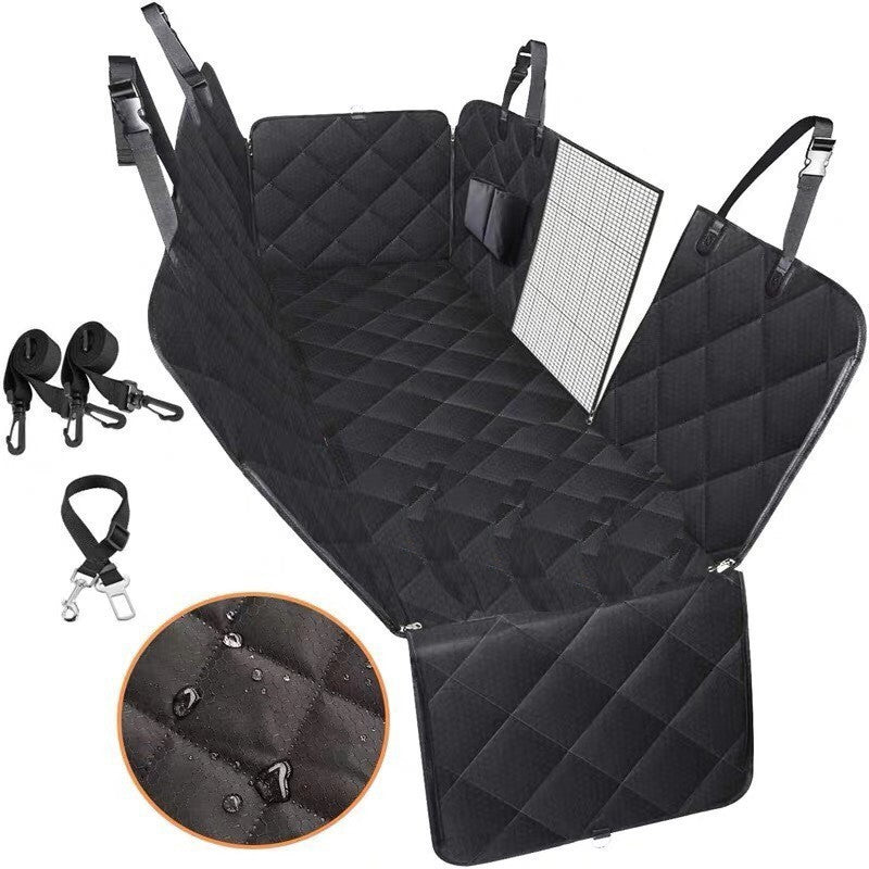 Pet Seat Cover with Mesh View, Zipper & Pocket for Travel - Snoopy Doo