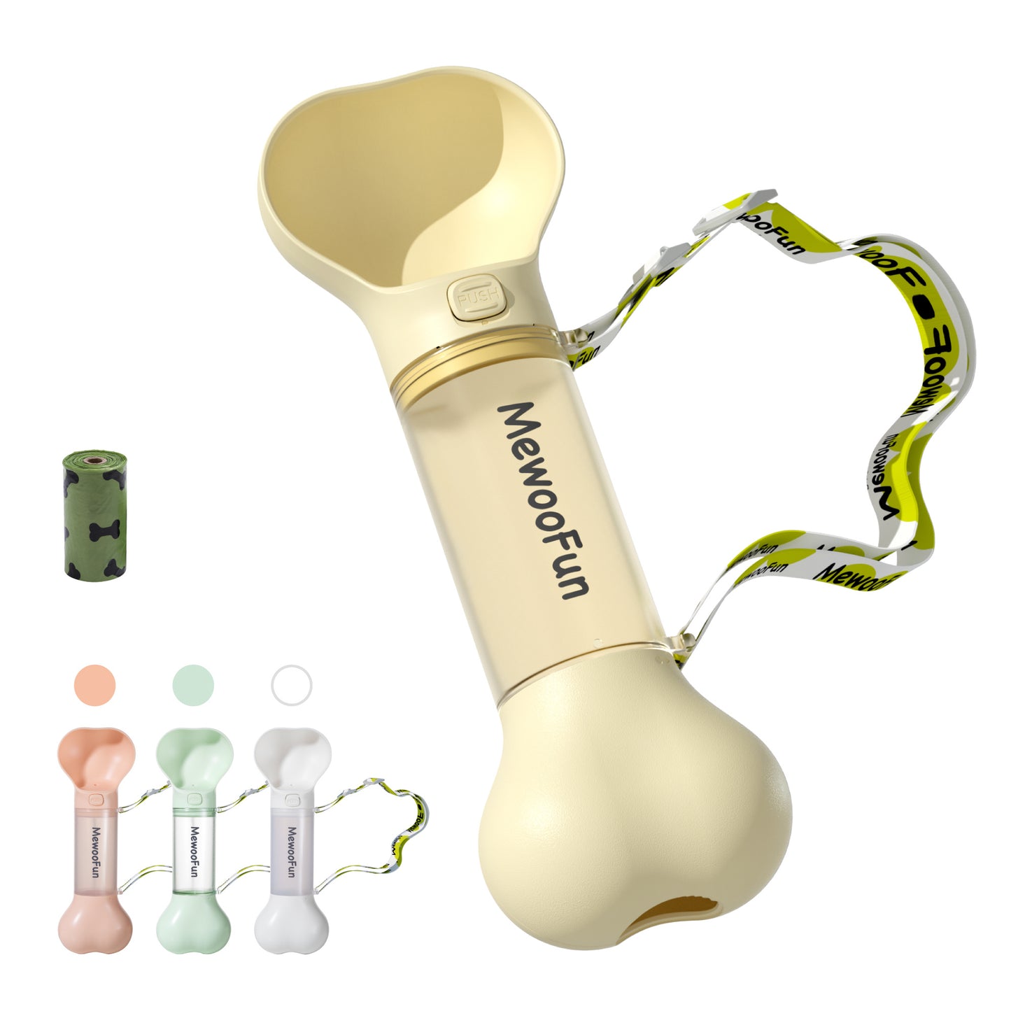2-in-1 Leak-Proof Pet Water & Food Bottle with Poop Bag - Snoopy Doo